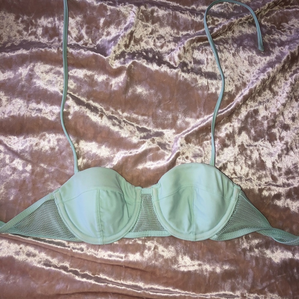 green/blue bathing suit top